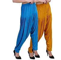 Casuals Women's Viscose Patiala Pants Combo Pack Of 2 (Multicolored)-thumb1