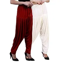 Casuals Women's Viscose Patiala Pants Combo Pack Of 2 (Multicolored)-thumb1