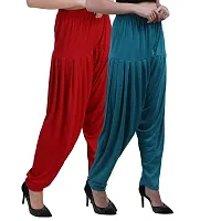 Casuals Women's Viscose Patiyala/Patiala Pants Combo Pack Of 2(Multi-Coloured)-thumb1