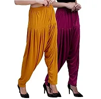 Casuals Women's Viscose Patiala Pants Combo Pack Of 2 (Multicolored)-thumb1