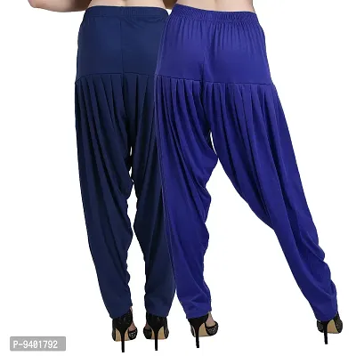 Casuals Women's Viscose Patiyala/Patiala Pants Combo 2(Navy Blue and Royal Blue; X-Large)-thumb3