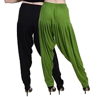 Casuals Women's Viscose Patiyala/Patiala Pants Combo 2(Black and Multi-Coloured)-thumb3