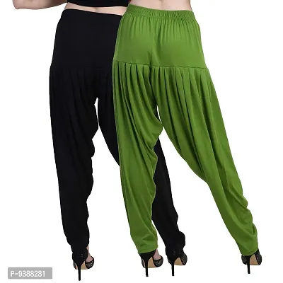 Casuals Women's Viscose Patiyala/Patiala Pants Combo 2(Black and Multi-Coloured)-thumb4