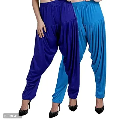 Casuals Women's Viscose Patiala Pants Combo Pack Of 2 (Multicolored)-thumb3