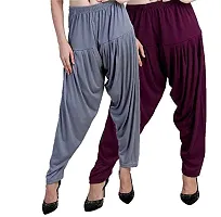 Casuals Women's Viscose Patiala Pants Combo Pack Of 2 (Multicolored)-thumb2