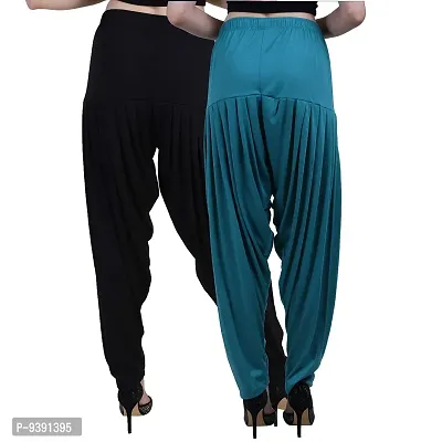 Casuals Women's Viscose Patiyala/Patiala Pants Combo 2(Black and Multi-Coloured)-thumb4