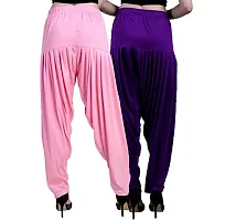 Casuals Women's Viscose Patiala Pants Combo Pack Of 2 (BabyPink and Cream ; XL)-thumb3