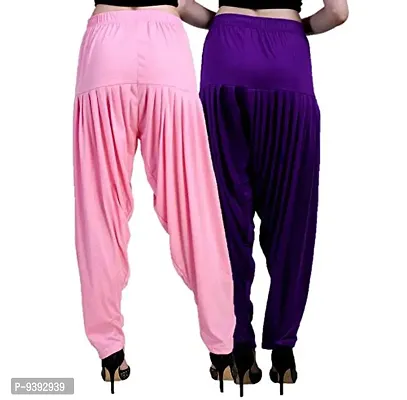 Casuals Women's Viscose Patiala Pants Combo Pack Of 2 (BabyPink and Cream ; XL)-thumb4