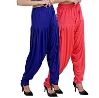 Casuals Women's Viscose Patiala Pants Combo Pack Of 2 (RoyalBlue and Dark Pink ; XL)-thumb1