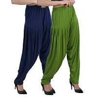Casuals Women's Viscose Patiyala/Patiala Pants Combo 2(Navy Blue and Pista Green; XX-Large)-thumb1