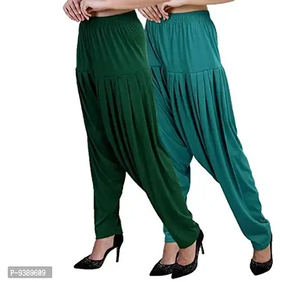 Casuals Women's Viscose Patiala Pants Combo Pack Of 2 (Multicolored)