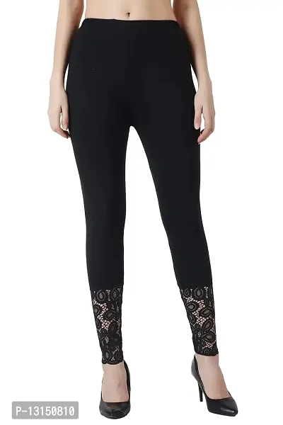 Black Cotton Spandex Lace-waist Leggings XS S M L XL 2XL 3XL 4XL Plus Size  Stretch High Waist High-waisted With Black Lace Trim Goth Gothic - Etsy