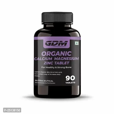 GDM Organic Calcium + Vitamin D3 | Zinc + Magnesium 90 Coated Tablets ( Pack of 1)