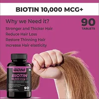 GDM Biotin 10000 mcg+ For Strong Hair Growth , Glowing Skin and Nails 90 Tablets (Pack of 1)-thumb1