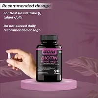 GDM Biotin 10000 mcg+ For Strong Hair Growth , Glowing Skin and Nails 90 Tablets (Pack of 1)-thumb4