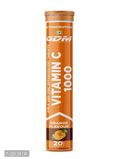 GDM Natural  Vitamin C 1000  (Vitamin C  Zinc) - Orange Flavor (Pack of 1)