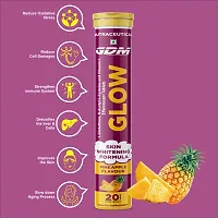 Skin Whitening  GLOW - L-Glutathione, N-Acetyl-L-Cysteine  Vitamin  C - Pineapple Flavor ( Pack of 2)-thumb4