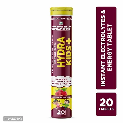 Hydra Kids+ Effervescent Tablet - with Electrolytes  Vitamins - Raspberry Flavor ( Pack of 1)-thumb0