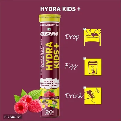 Hydra Kids+ Effervescent Tablet - with Electrolytes  Vitamins - Raspberry Flavor ( Pack of 1)-thumb5