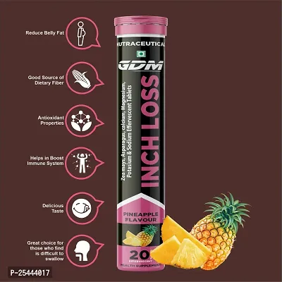 Inch Loss Effervescent Tablet For - Reduce Belly Fat  Source of Dietary Fiber - Pineapple Flavor (Pack of 1)-thumb5