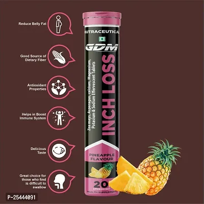 Inch Loss Effervescent Tablet For - Reduce Belly Fat  Source of Dietary Fiber - Pineapple Flavor (Pack of 2)-thumb2