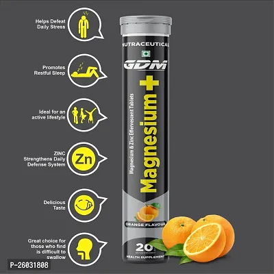 Magnesium  Zinc Effervescent Tablets - Orange Flavor ( Pack of 1)-thumb2