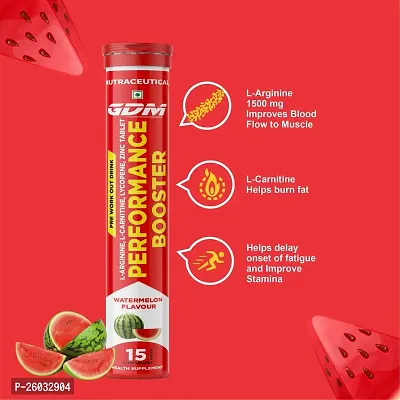 Performance Booster Effervescent Tablets for Pre - Workout - Watermelon Flavor ( Pack of 1)-thumb5