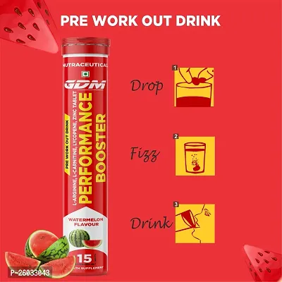 Performance Booster Effervescent Tablets for Pre - Workout - Watermelon Flavor ( Pack of 2)-thumb4