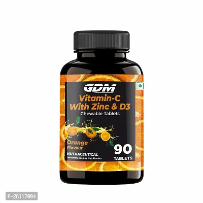 Vitamin C With Zinc and Vitamin D3 Chewable Tablets - Orange Flavor-thumb0