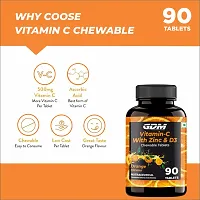 Vitamin C With Zinc and Vitamin D3 Chewable Tablets - Orange Flavor-thumb2