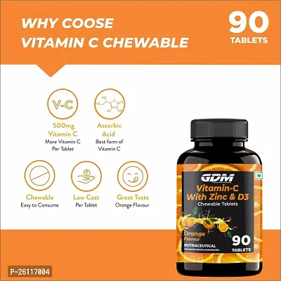 Vitamin C With Zinc and Vitamin D3 Chewable Tablets - Orange Flavor-thumb3