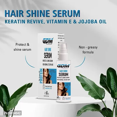 GDM Hair Shine Serum with Vitamin E  Jojoba Oil for Protects, Sleek  Shiny Hair (60 ml)-thumb2