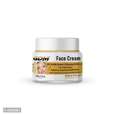 GDM Face Cream With Vitamin C  Roseship Oil for Moisturizer, Sunscreen  Glow  (50 g)-thumb0