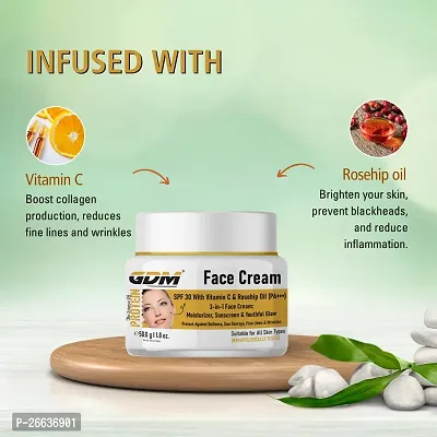 GDM Face Cream With Vitamin C  Roseship Oil for Moisturizer, Sunscreen  Glow  (50 g)-thumb3