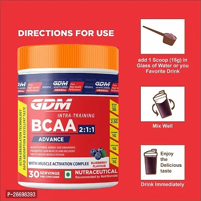 GDM BCAA Advance for intra-training Supplement - 30 servings (450 g, Blueberry)-thumb3