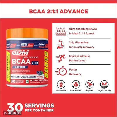 GDM BCAA Advance for intra-training Supplement - 30 servings (450 g, Blueberry)-thumb5