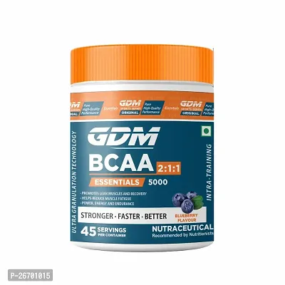 GDM BCAA Essentials - Intra Workout Supplement For Muscle Recovery - 45 Servings (315 g, Blueberry)