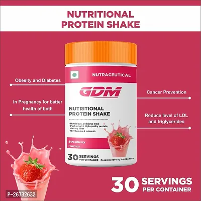 GDM Nutritional protein shake - 30 Servings (540 gm, Strawberry flavor)-thumb2