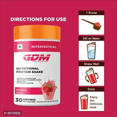 GDM Nutritional protein shake - 30 Servings (540 gm, Strawberry flavor)-thumb4