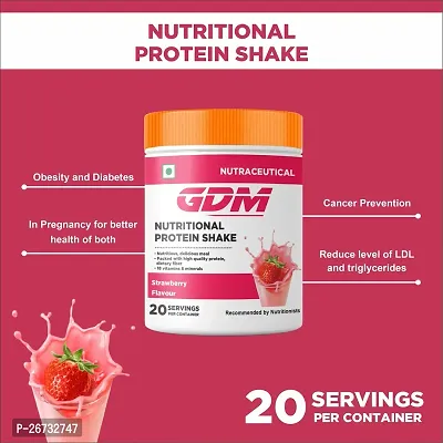 GDM Nutritional protein shake - 20 Servings (360 gm, Strawberry flavour)-thumb3