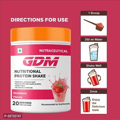 GDM Nutritional protein shake - 20 Servings (360 gm, Strawberry flavour)-thumb4