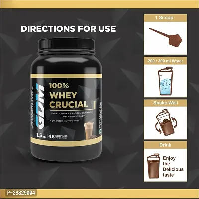 GDM 100% Whey Crucial Protein Supplement - 48 Servings ( 1.5 Kg - Coffee Flavor)-thumb2