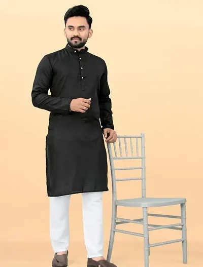 Reliable Solid Kurta And Bottom Sets For Men