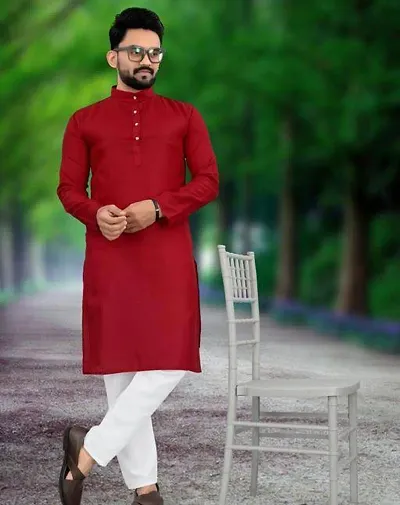 Reliable Solid Kurta Pyjama Set For Men