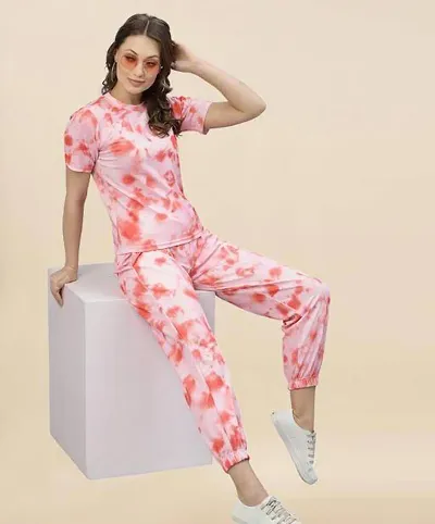 Elegant Tie And Dye Night Suit For Women