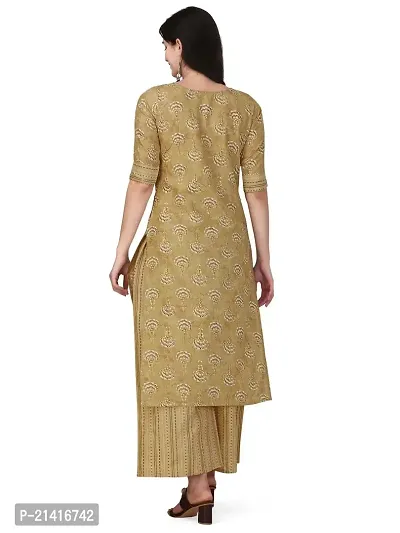 Gitaji Women S Soft Cotton Blend Kurta With Foil And Plazoo With Pockect-thumb2