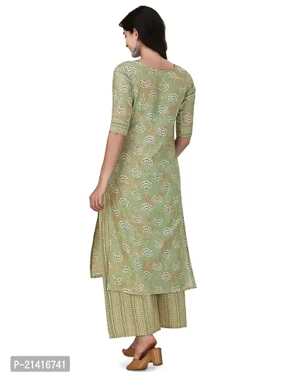 Gitaji Women S Soft Cotton Blend Kurta With Foil And Plazoo With Pockect-thumb2