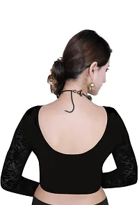 Desigirl Women's Net Stitched 3/4 Sleeves Blouse (Black, 36)-thumb1