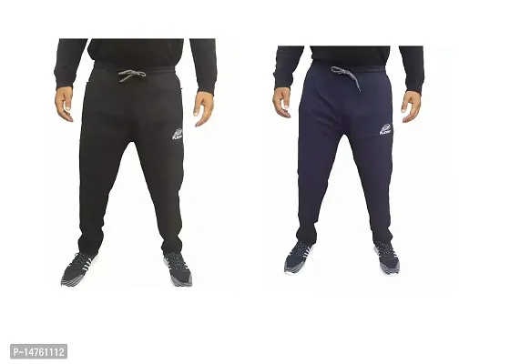 Stylish Multicoloured Polyester  Regular Track Pants For Men Pack Of 2-thumb0
