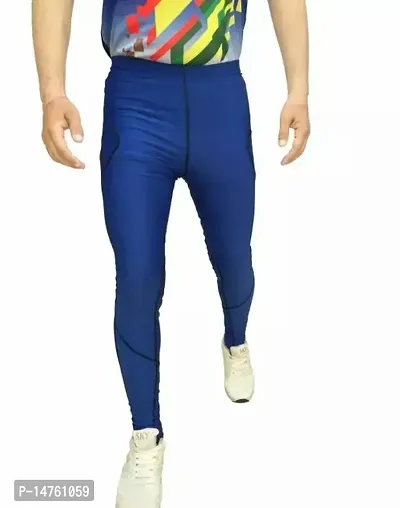 Stylish Blue Polyester  Regular Track Pants For Men-thumb0